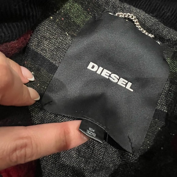 Diesel Bomber Jacket Plaid Black and Red XS - Picture 2 of 7